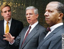 From left: Virginia Gov. Mark Warner, Maryland Gov. Parris Glendening and Washington Mayor Tony Williams