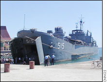 The Indonesian warship which had caused consternation among locals and officials for docking in Dili harbor, began moving out to sea Saturday