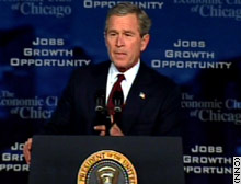 Bush announces his economic stimulus package Tuesday in Chicago.