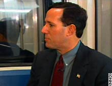 Sen. Rick Santorum, R-Pennsylvania, on the Capitol subway