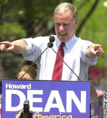 Howard Dean appealed to Internet voters as he formally kicked off his campaign in Burlington, Vermont on Monday.