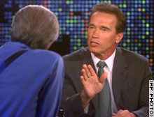 California gubernatorial candidate Arnold Schwarzenegger discusses his campaign with CNN talk show host Larry King.