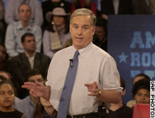 Democratic presidential candidate Howard Dean addresses his statement about voters who display the Confederate flag during the Rock the Vote debate Tuesday.