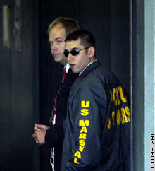 John Hinckley Jr, who tried to assassinate President Reagan, arrives at Federal Court in Washington in September.