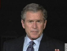 President Bush at the White House after a U.K. visit.
