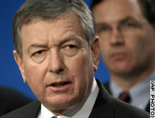 Attorney General John Ashcroft, with United States Attorney for the Northern District of Illinois Patrick J. Fitzgerald, right, who was named special prosecutor.