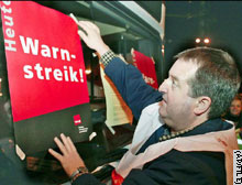 The German economy has been hit by a series of nationwide strikes.