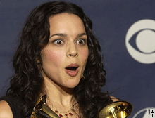 EMI's Norah Jones picks up Grammys for Best Female Pop Vocal Performance and Best Pop Vocal Album at the 45th Annual Grammy Awards on Sunday