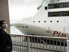 Passenger numbers on cruise ships are well down because of SARS.