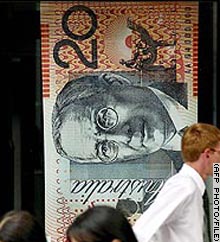 Australia's currency is at a three-year high against the U.S. dollar.