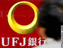 UFJ did best of the big banks Tuesday, closing slightly higher.