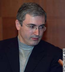 YUKOS chief Mikhail Khodorkovsky will speak on a panel Friday.