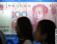 China's currency has been pegged at 8.28 yuan to the dollar for a decade.