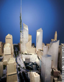 The winning WTC design  by Daniel Libeskind includes a building 1776 feet high.