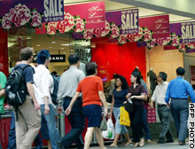 Singapore retailers are using sales to try to extend the shopping season at the start of 2003