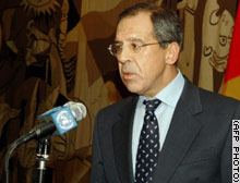 Russian ambassador and chain smoker Sergei Lavrov in atypical smoke-free pose.
