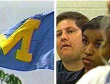 The University of Michigan is defending itself against charges it rejected white students because of their race.