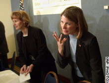 Barbara Grutter, left, and Jennifer Gratz, plaintiffs in the affirmative action cases.
