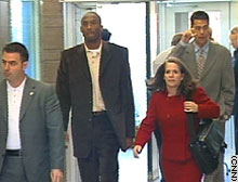 Kobe Bryant arrives at the Eagle County Courthouse Wednesday with defense attorney Pamela Mackey.