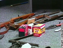 A picture of the weapons authorities say were seized when the boys were arrested.