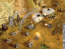 Players can micromanage the action in Command and Conquer: Generals.