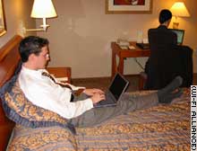 Many hotels now offer WiFi access in guest rooms.