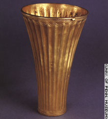 Metal tumblers, like this one, reveal the advanced metallurgy of Mesopotamia. 