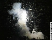 A cruise missile launches from the USS Donald Cook in the Red Sea.