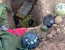 U.S. troops found gas masks in abandoned Iraqi positions on the road to Nasiriya.