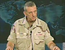 Gen. Tommy Franks conducts briefing Sunday.