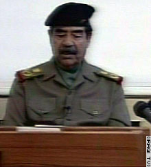 Saddam called on Iraqis to fight against advancing coalition troops.
