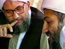 Al-Zawahiri is seen with bin Laden in a file photograph.