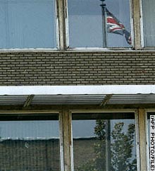 The embassy building has fired upon three times this month.