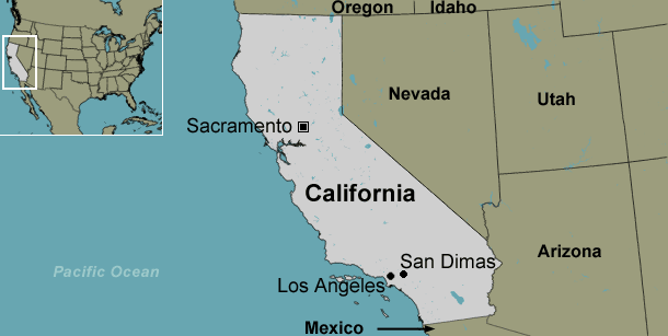 Map of San Dimas, CA, California